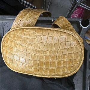 Crocodile Embossed Gold Crossbody Bag 8’x5’ inches.